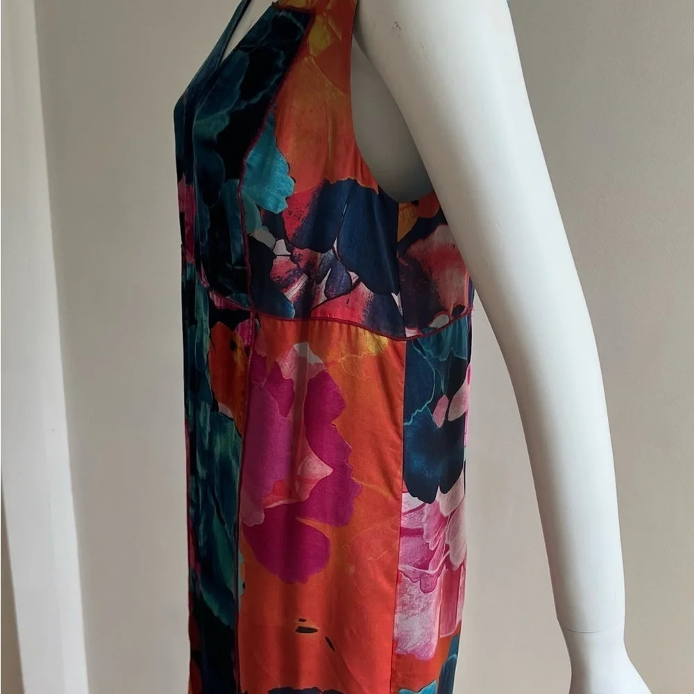 Anthropologie Silk Velvet Leifsdottir Floral Mini Dress Sz 6 Boho Artsy Colorful - Picture 3 of 9